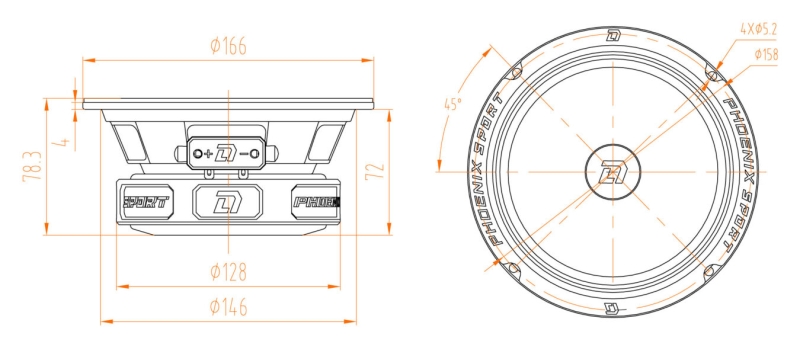 Динамики мидрейндж DL Audio Phoenix Sport 165