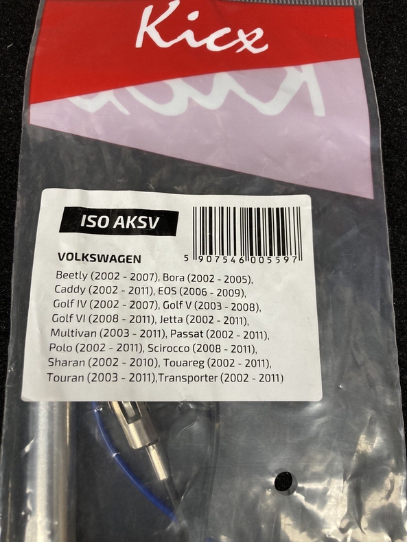 Антенный переходник KICX ISO AKSV-2F Volkswagen с питанием
